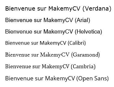 Polices d'un CV