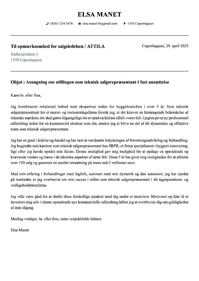 Monochrome CV template