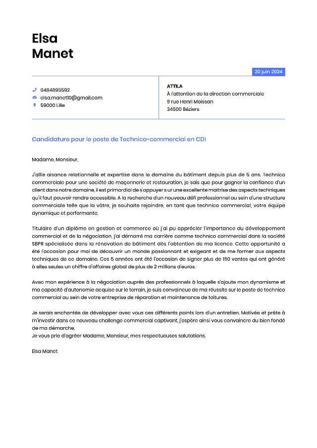 Lettre de motivation