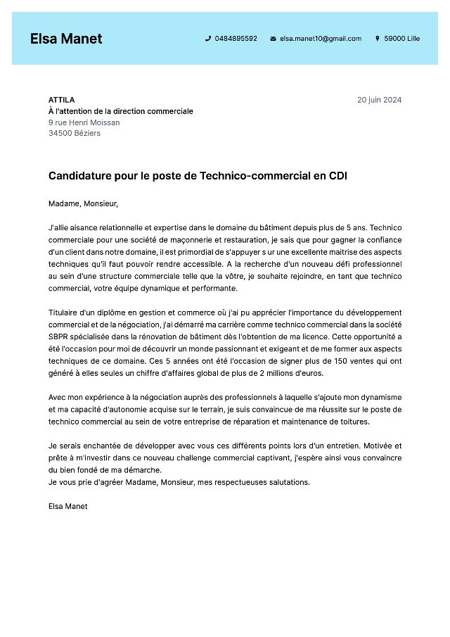 Lettre de motivation