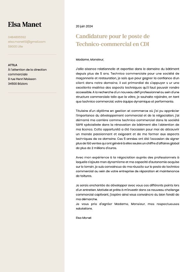 Lettre de motivation