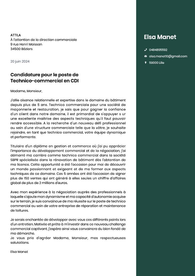 Lettre de motivation