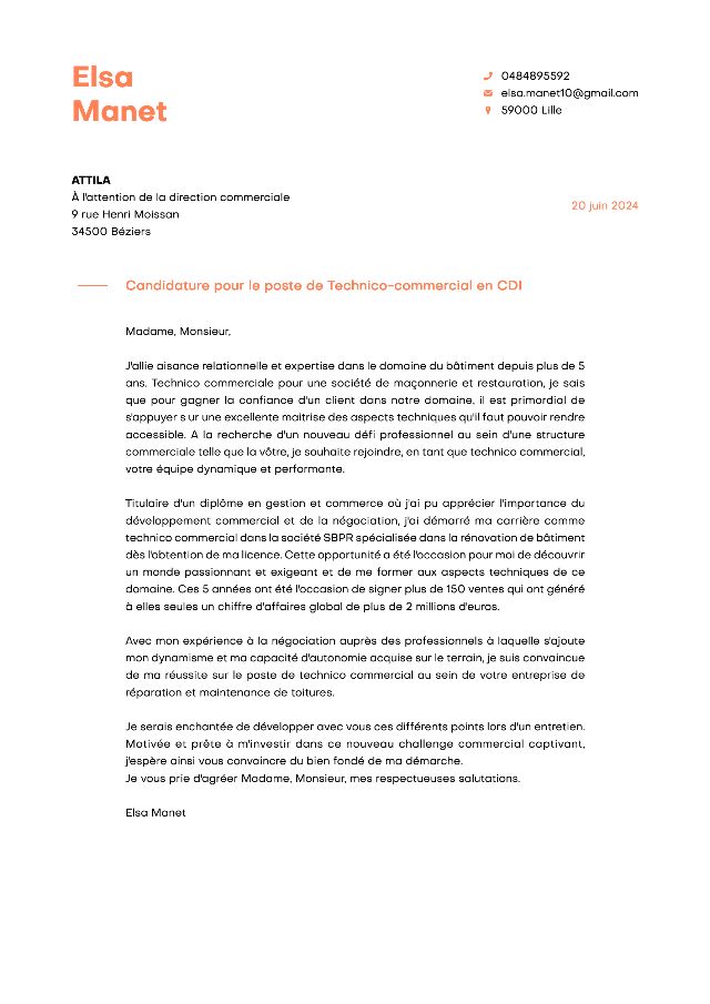 Lettre de motivation