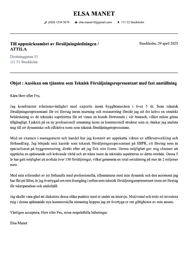 Monochrome CV template