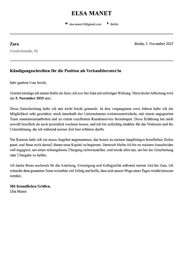 Monochrome CV template