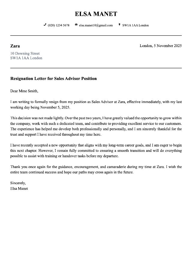 Monochrome CV template