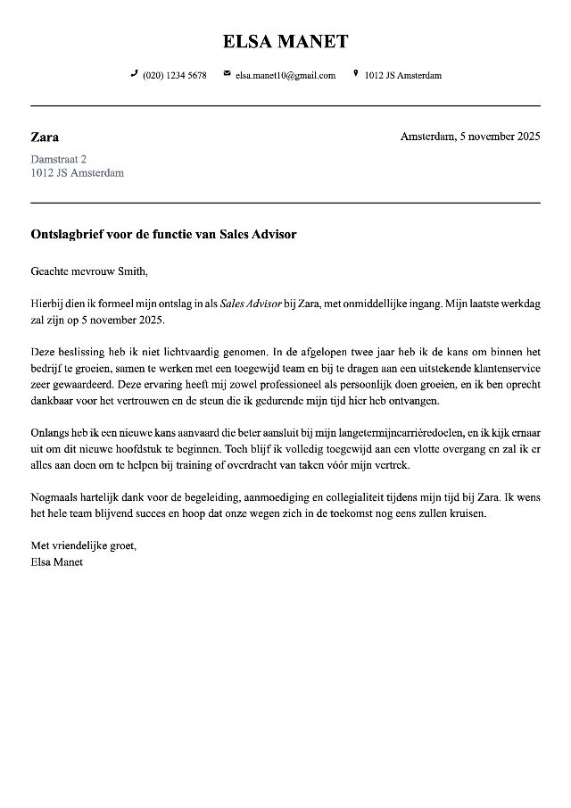 Monochrome CV template